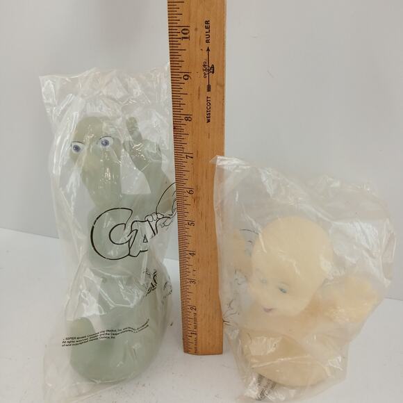 Vtg Casper Friendly Ghost & Stretch Pizza Hut Toy 1995 Glow In Dark Sealed New - Picture 8 of 10